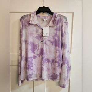 Love,  Fire sheer long sleeve blouse with tank. Size 2X. Nwt